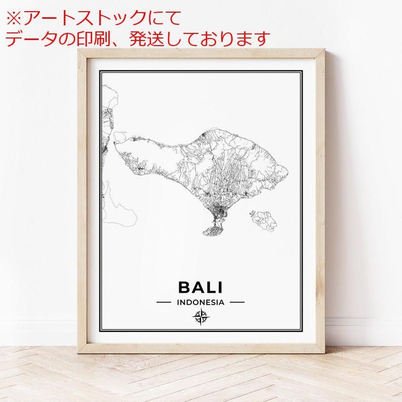 mz ポスター A1 サイズ (~A4まで対応可) バリ島地図印刷 バリ島地図