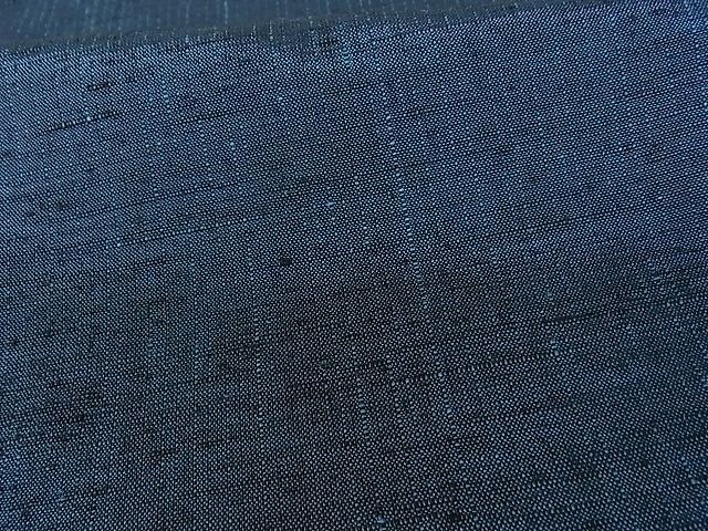 平和屋着物▽男性 紬 単衣 アンサンブル 色無地 鉄黒色 正絹 逸品  