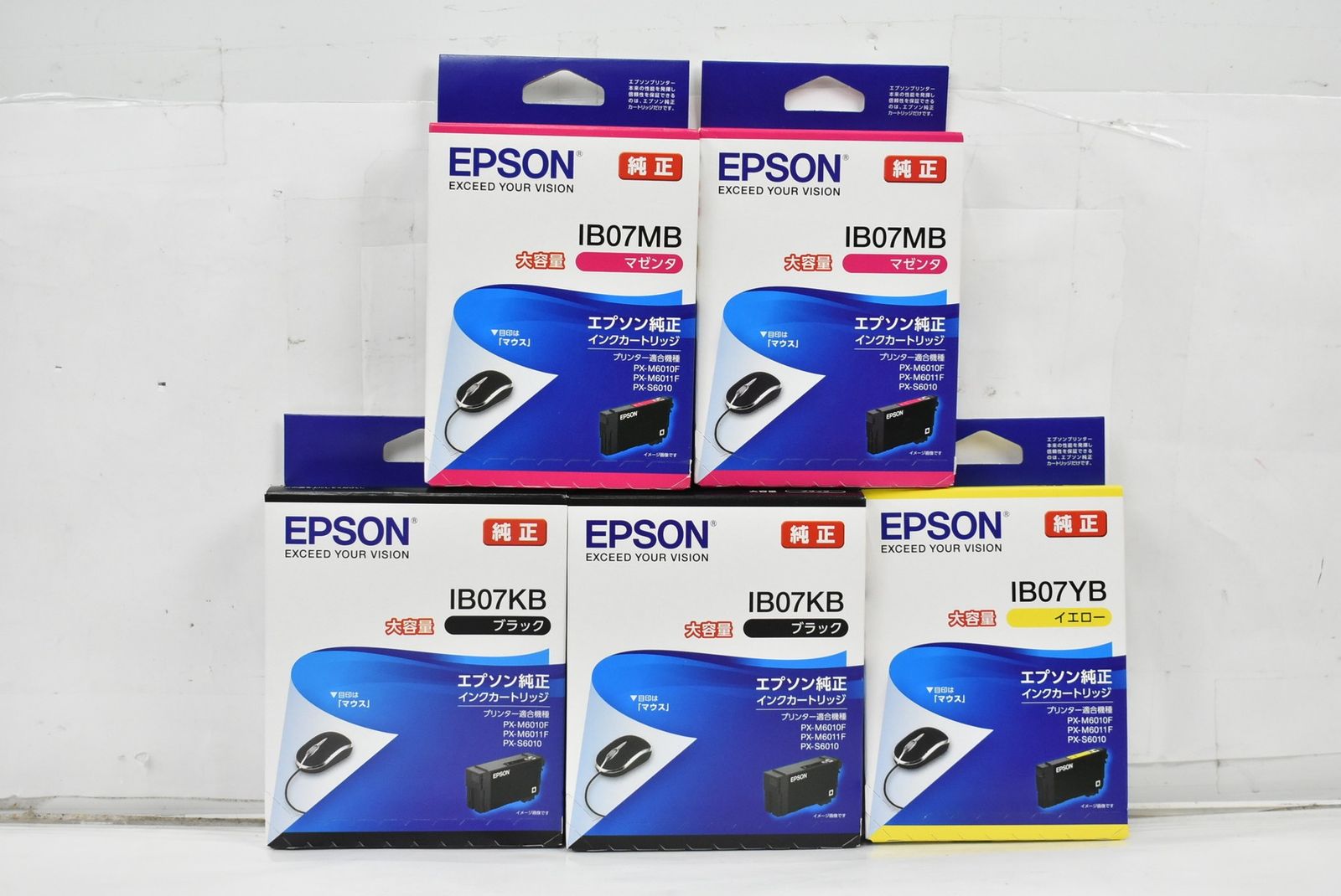 ♥ エプソン 純正 トナー IB07KB|MB|YB 3色5本 マゼンタ イエロー ブラック EPSON IT7D14IFMCLC-L04-byebye