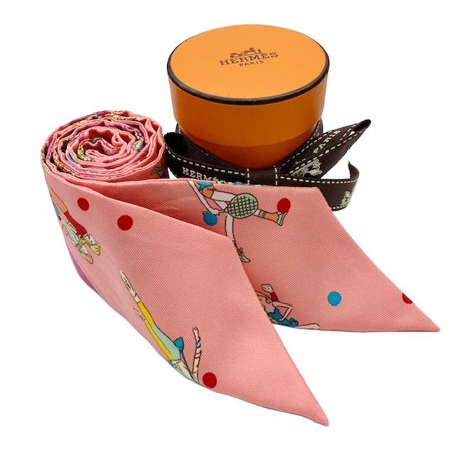 HERMES エルメス ツイリー TWILLY エクスリブリス パリジェンヌ ピンク