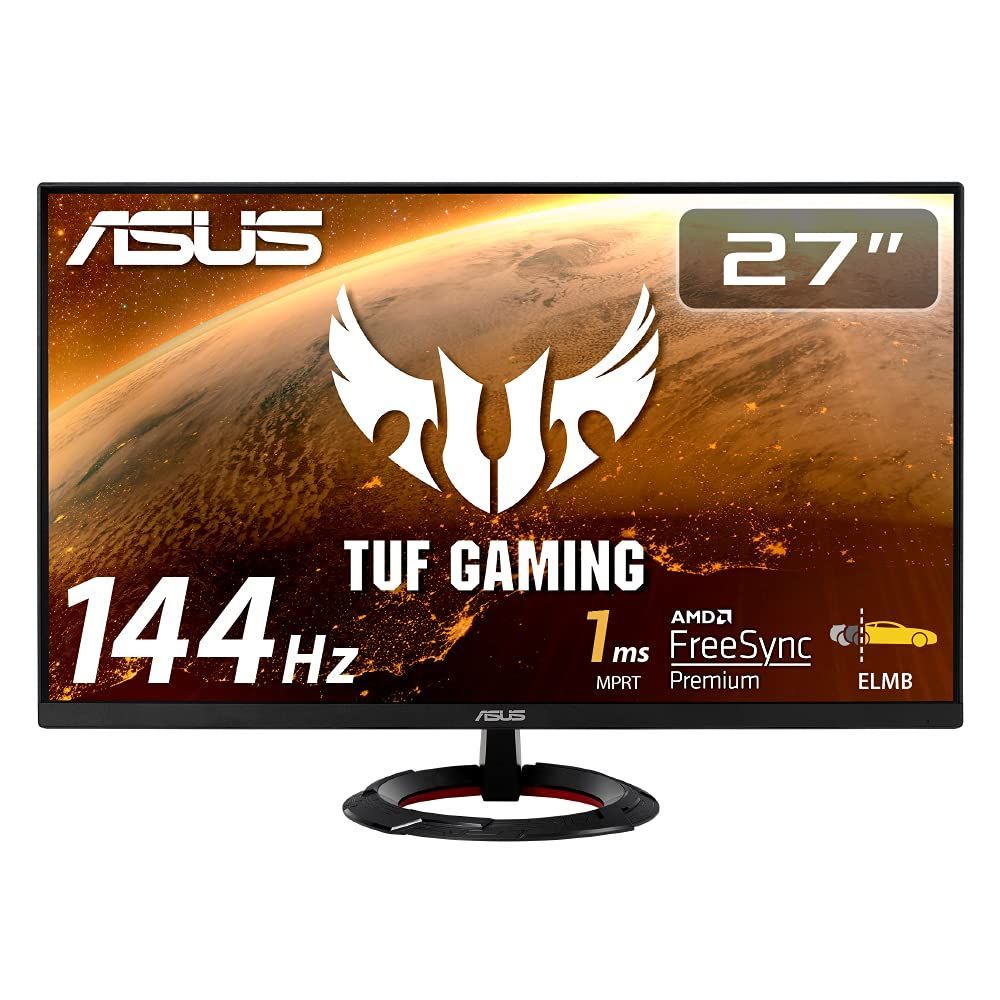 【新着商品】ASUSTek TUF Gaming ゲーミングモニター VG279Q1R 27インチ フルHD IPS 144Hz 1ms HDMI×2 DP Adaptive-sync ELMB 2W+2Wステレオスピーカー搭載