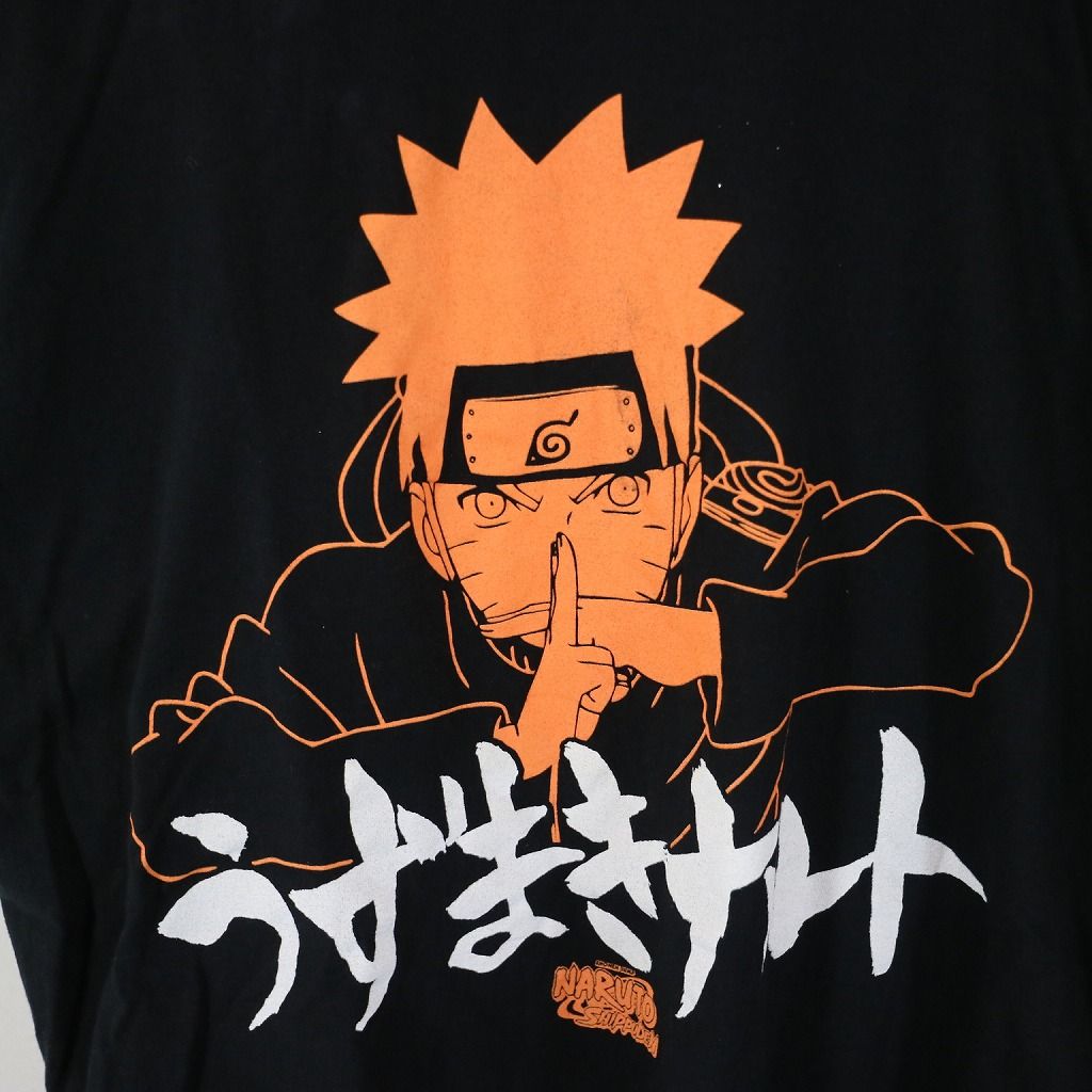 NARUTO 疾風伝 イラスト 半袖Ｔシャツ アニメ うずまきナルト ブラック