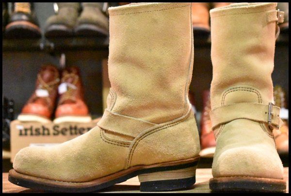 7D 08年 レッドウィング 8268 スエード エンジニア ホーソーンアビレーンラフアウト スチールトゥ ブーツ redwing HOPESMORE FF002
