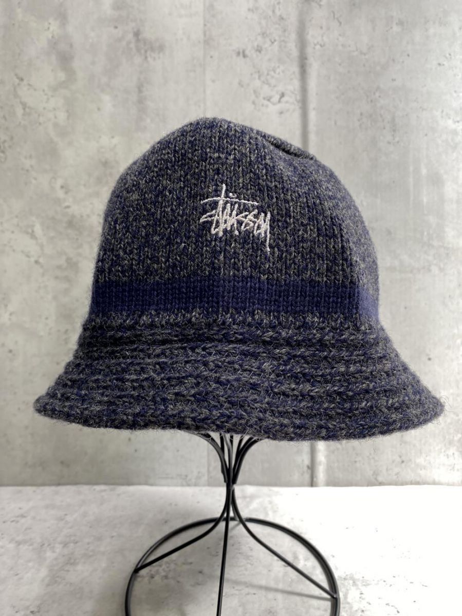 【希少】stussy クラッシャーハット　バケハ　ニット ☆人気☆【STUSSY】☆SS Knit Bucket Hat☆Black☆ (STUSSY/ハット