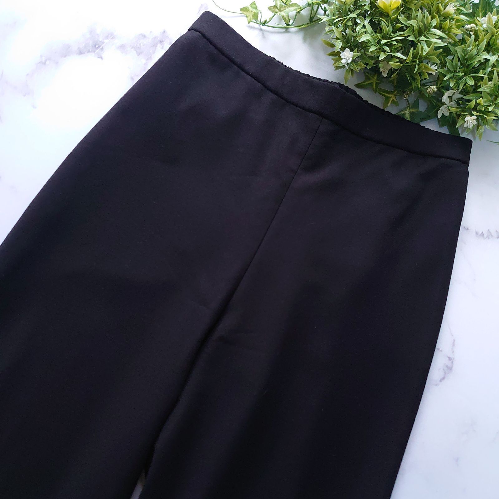 23AW セオリー Sleek Flannel ワイドパンツ ウール S 黒