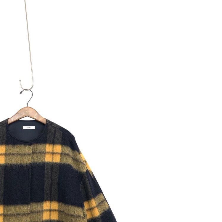 Yori/シャギーチェックコート お値下げ‼️yoriシャギーチェックコート - メルカリ