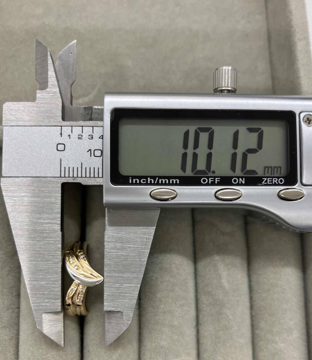 K18 Pt850 13号 ダイヤモンド0.04ct 3.6g プラチナ イエロー