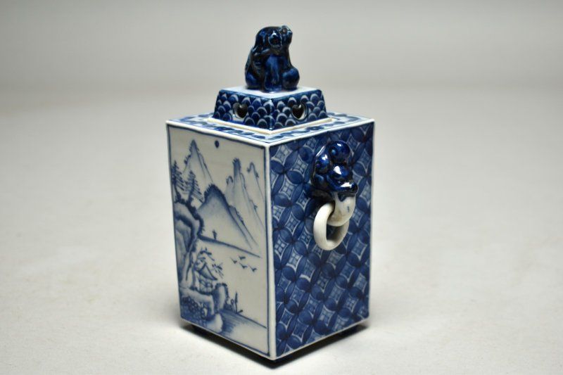 南紀男山造 染付角香炉