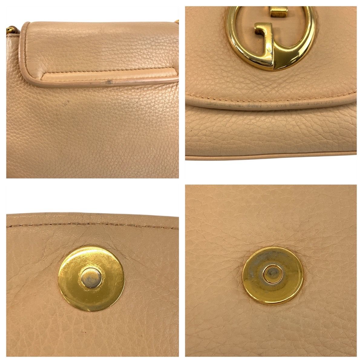 GUCCI グッチ ダブルG ベージュ ゴールド金具 レザー 251821