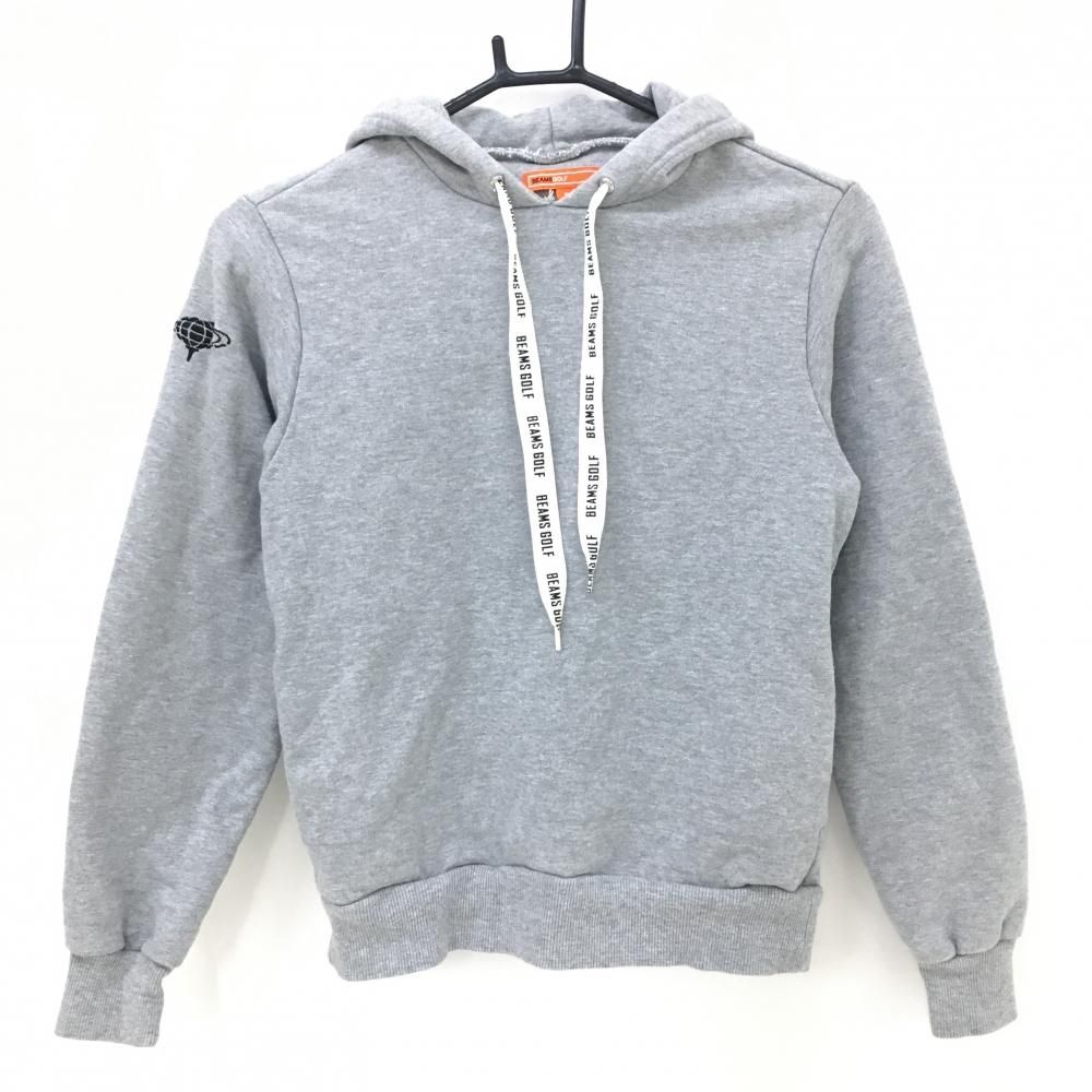 BEAMS GOLF ビームスゴルフ 総柄 フード付きスウェットパーカー ロゴ 美品】ビームスゴルフ スウェットパーカー グレー 綿100