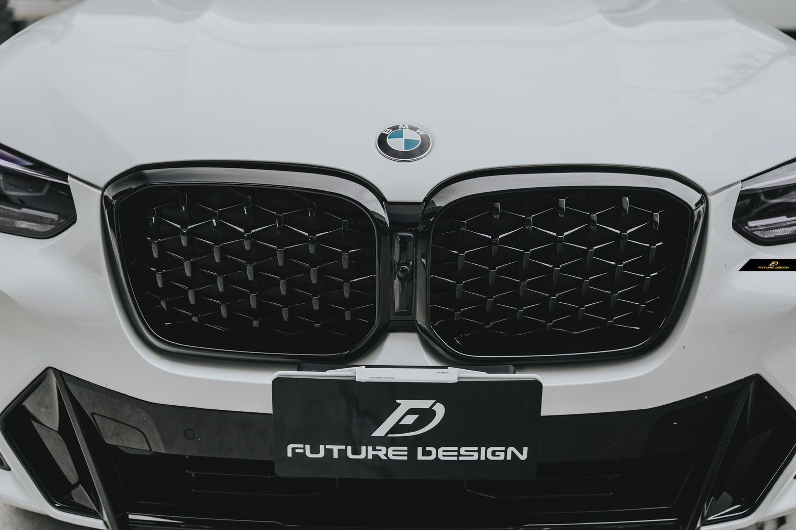 FUTURE DESIGN BMW G01 X3 G02 X4 後期用 フロント用 艶ありブラック ダイヤモンド キドニーグリル センターグリル カスタム エアロ