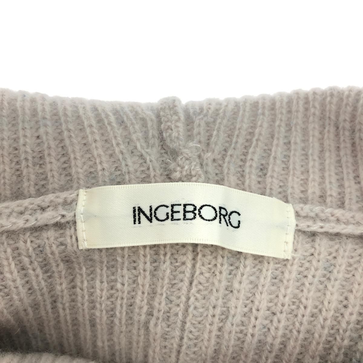 INGEBORG インゲボルグ フーデットニット 23年 ニット  サイズ:表記なし  グレー  レディース  トップス お花モチーフ INGEBORG インゲボルグ フーデットニット 23年 ニット サイズ