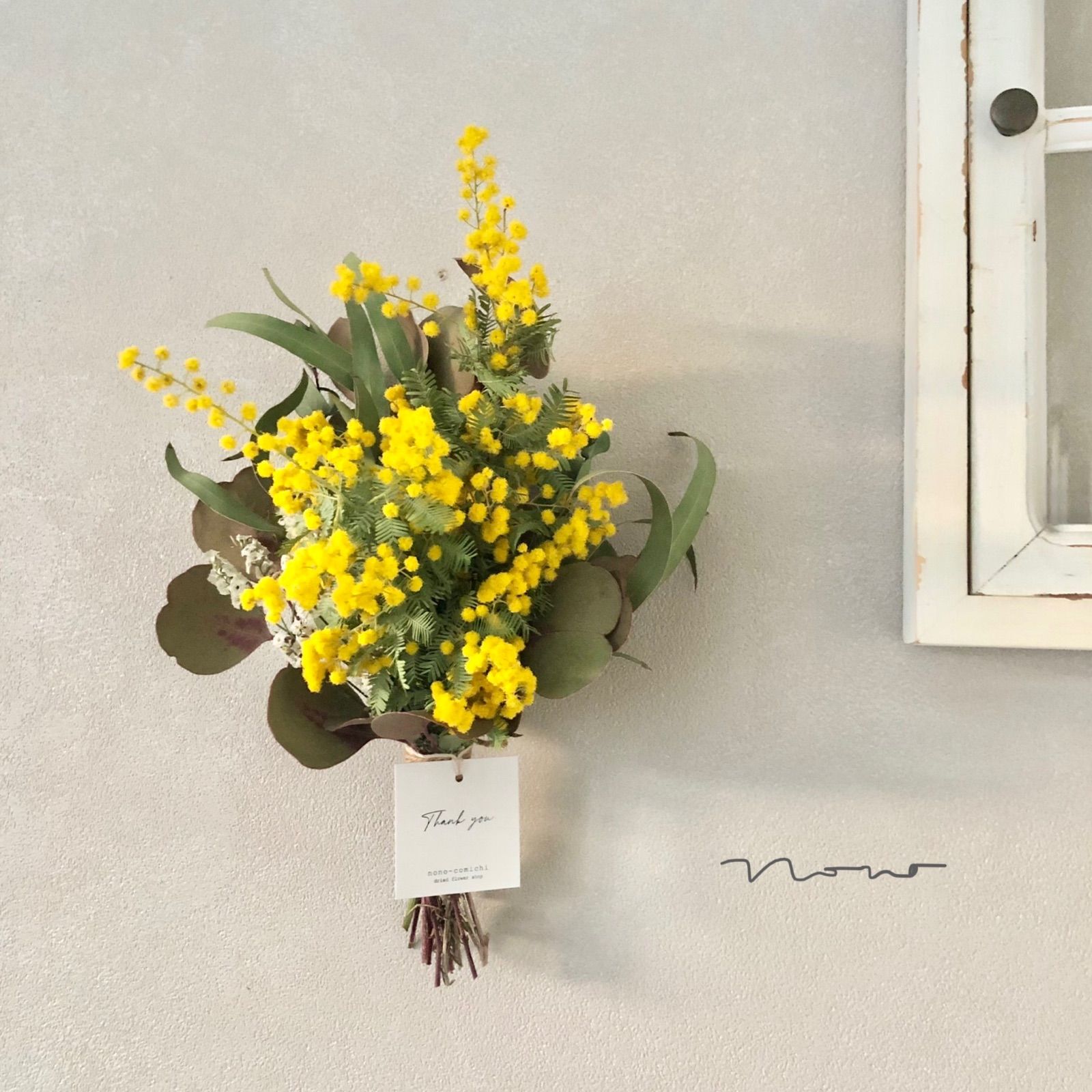 Spring うららかな春ミモザのハーフリース23〜36cm