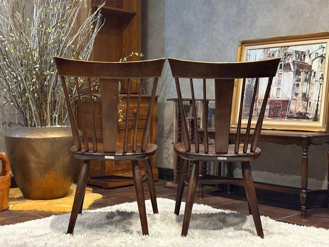 ①KASHIWA 柏木工 ウィンザーチェア スポークチェア アンティーク SY
