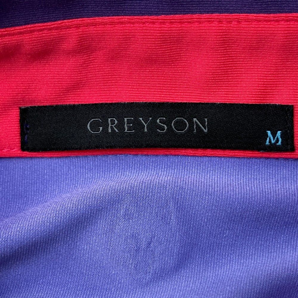 サイズ：M GREYSON グレイソン PO# 3333 半袖ポロシャツ 総柄 パープル