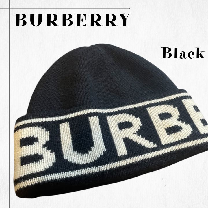 BURBERRY バーバリー カシミヤ ニットキャップ ブラック