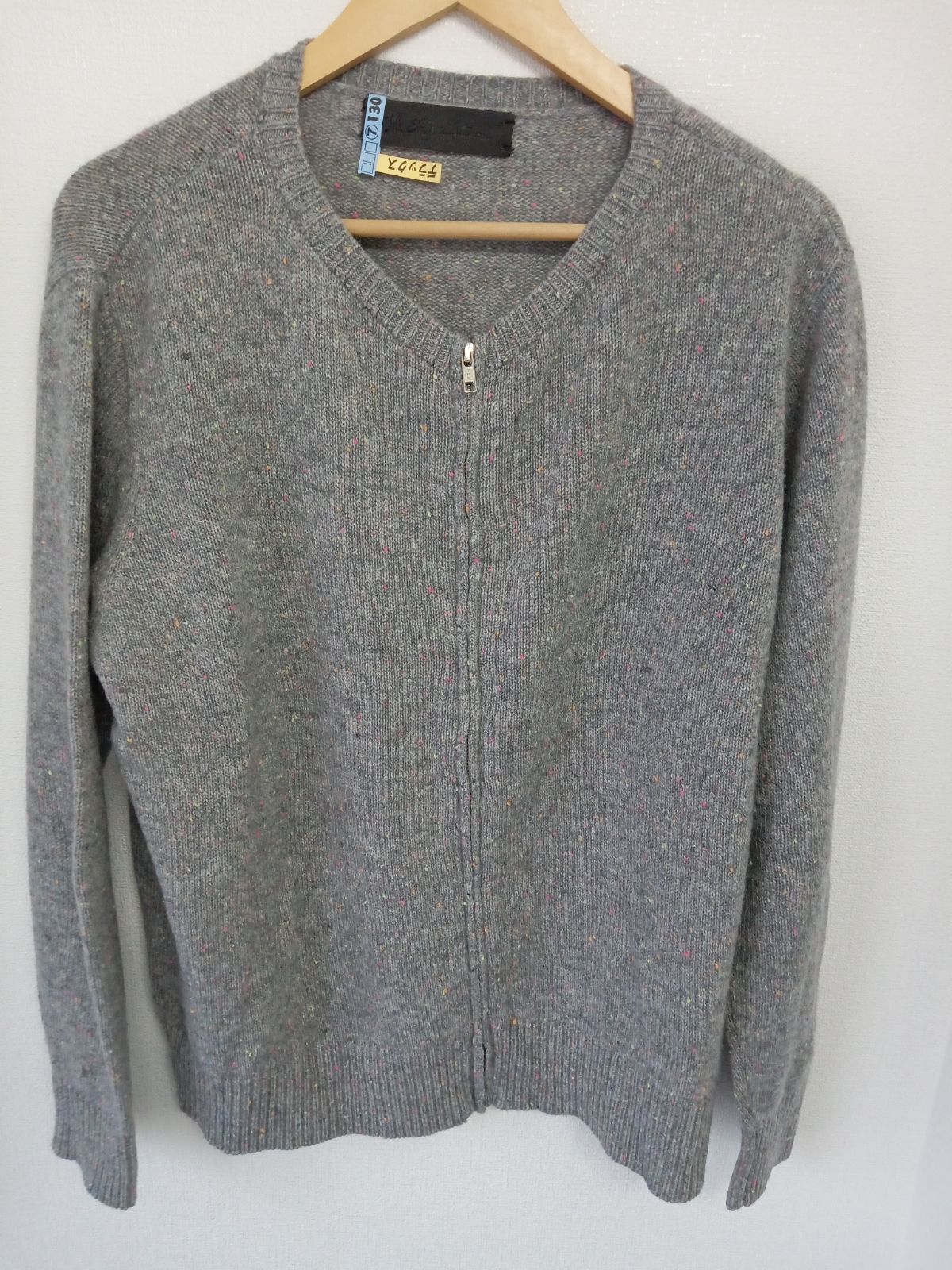 The Elder Statesman カシミヤ ジップアップ ニット グレー M ジ 