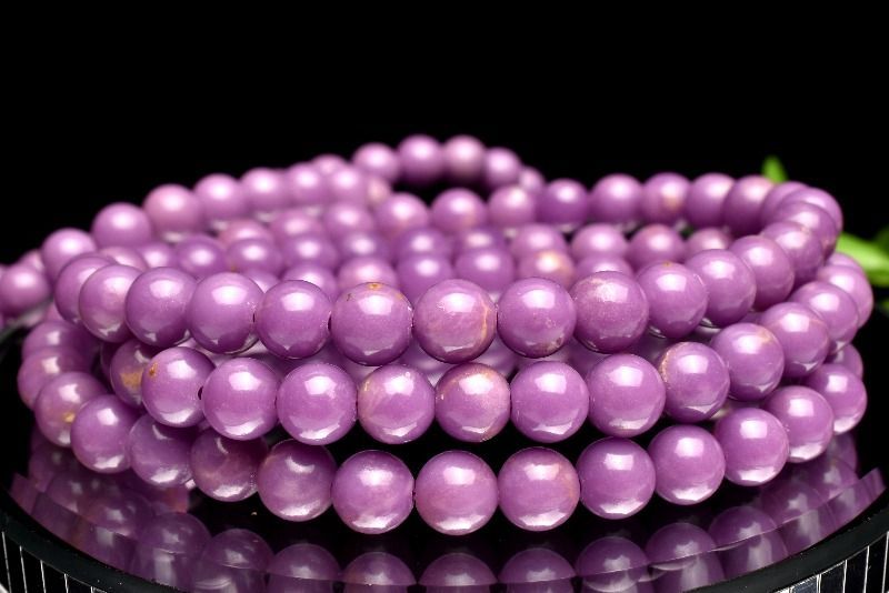 高発色 フォスフォシデライト　6mm　3連タイプ ブレスレット _BG5625-6