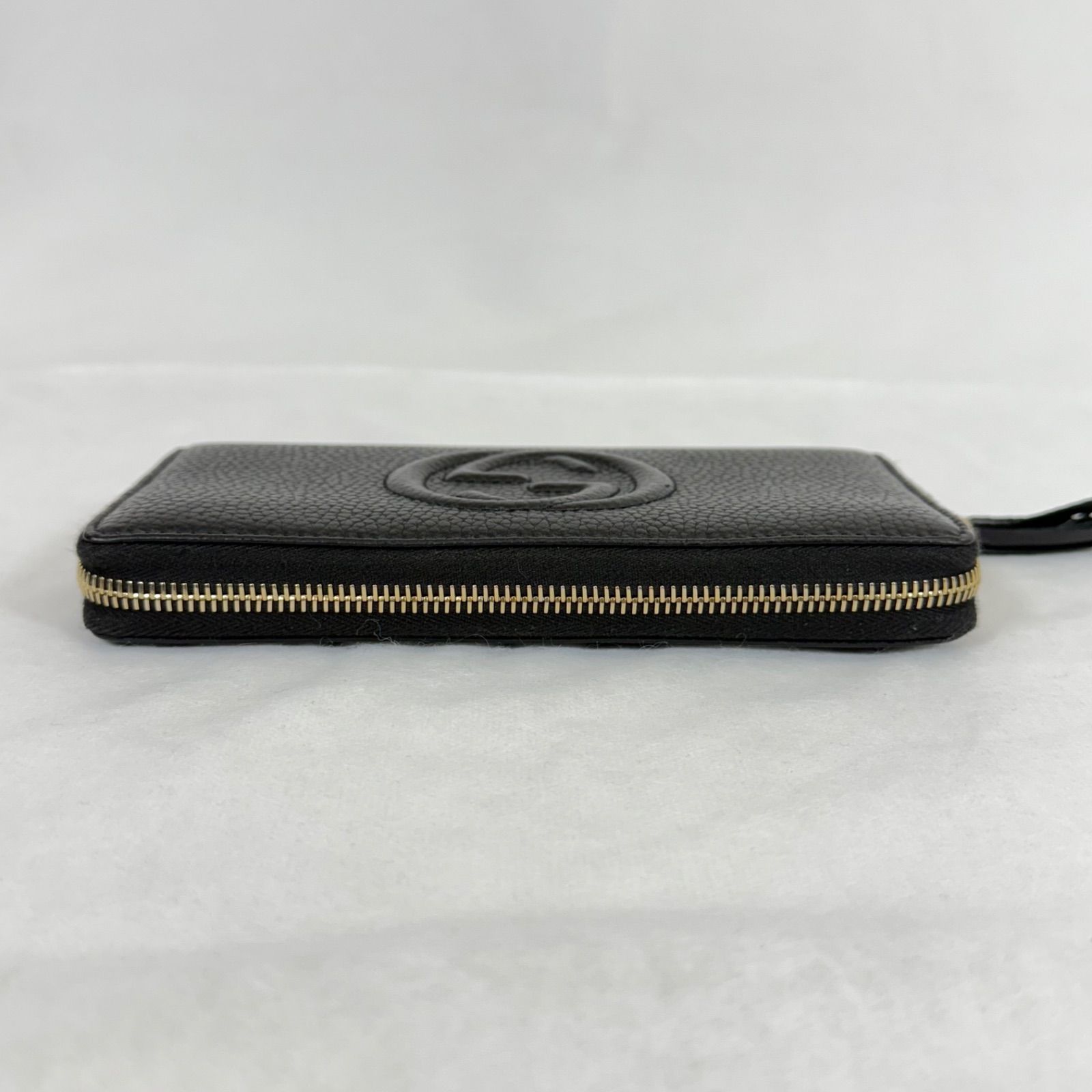美品】GUCCI グッチ SOHO ソーホー ラウンドジップ レザー 長 美品】GUCCI グッチ SOHO ソーホー ラウンドジップ レザー 長