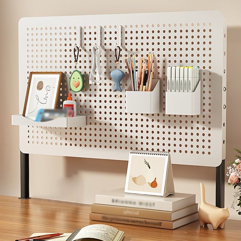 高さ調節可＆省スペース メタル デスクオーガナイザー 高さ最大68.58cm クリップオン スタンドアロン式 オフィス収納ユニット 収納ボックス付棚 ホームオフィス スタンディングデスク対応 組立不要 ホワイト パネル39.7cm79.7cm MARWIL-DEMENAGEMENTS_CH