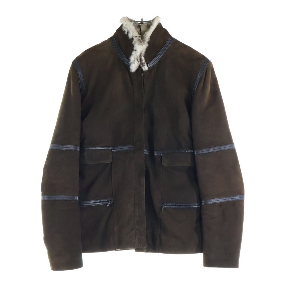 LOEWE ロエベ オリラグファー ラムレザー スエードレザー ムートンジャケット ブラウン レディース