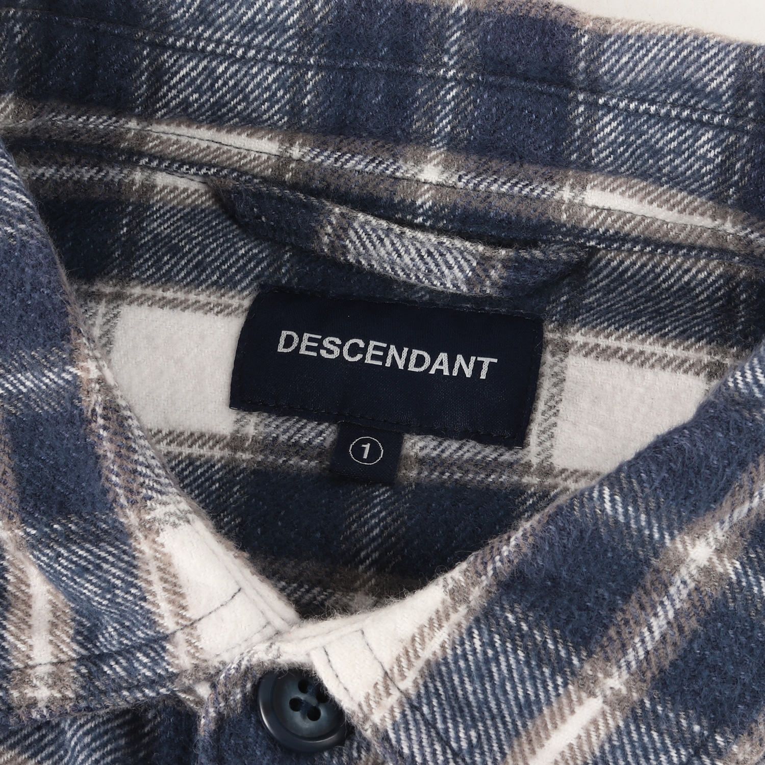 DESCENDANT ディセンダント シャツ サイズ:1 19SS ブリーチ加工 チェック フランネル 長袖 シャツ MOSS CHECK LS  SHIRT ネイビー ホワイト 紺白 トップス カジュアルシャツ ブランド - メルカリ