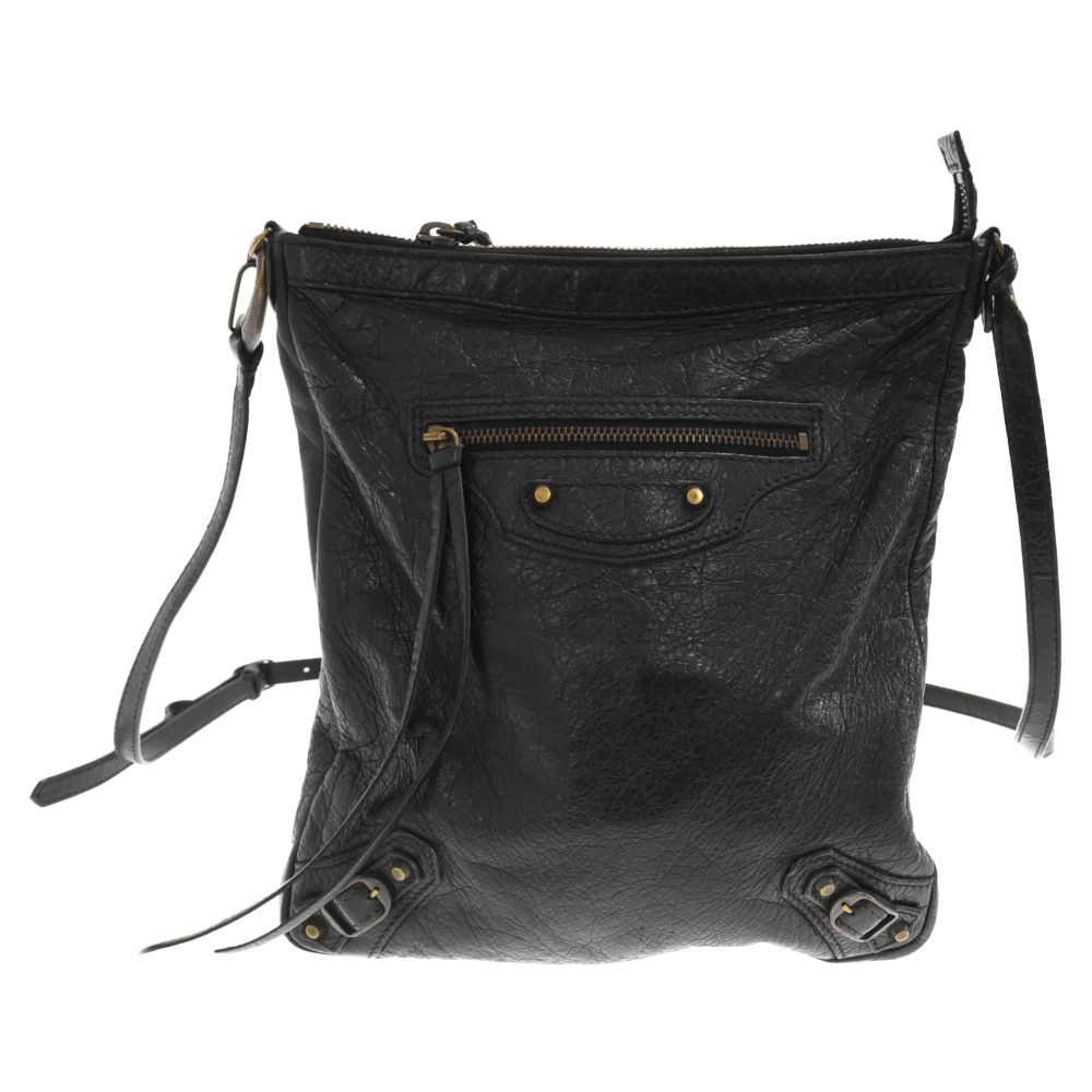 BALENCIAGA(バレンシアガ) ショルダーバッグ クラシックフラット 310250 黒 レザー BALENCIAGA (バレンシアガ) クラシックフラット ショルダーバッグ