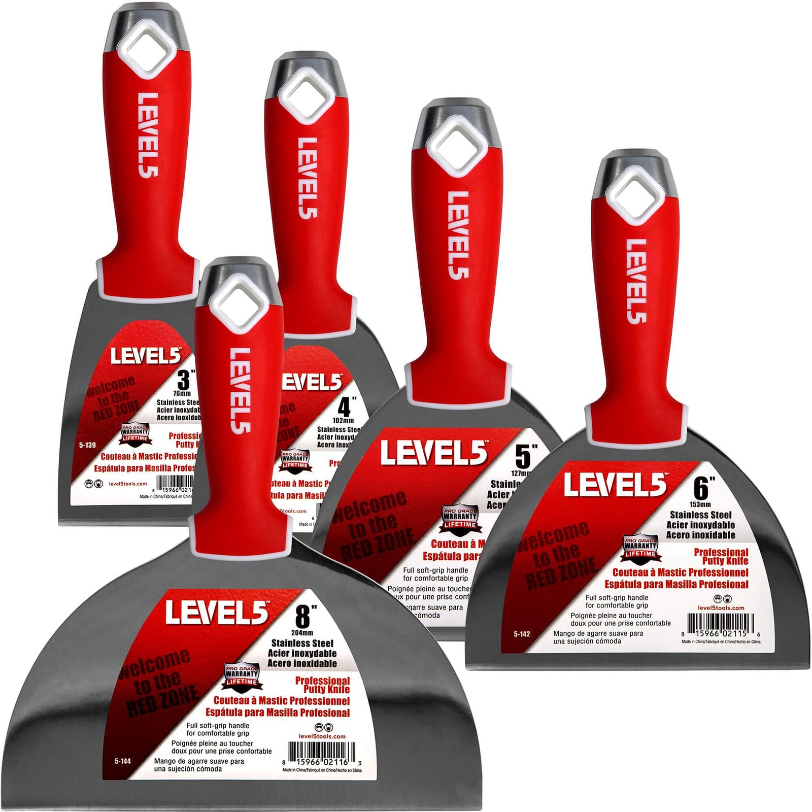 ジョイントナイフセット、ステンレススチール - LEVEL5 | プログレード | シートロック ジャイプロック 石膏ボード | 5-602 14,323円