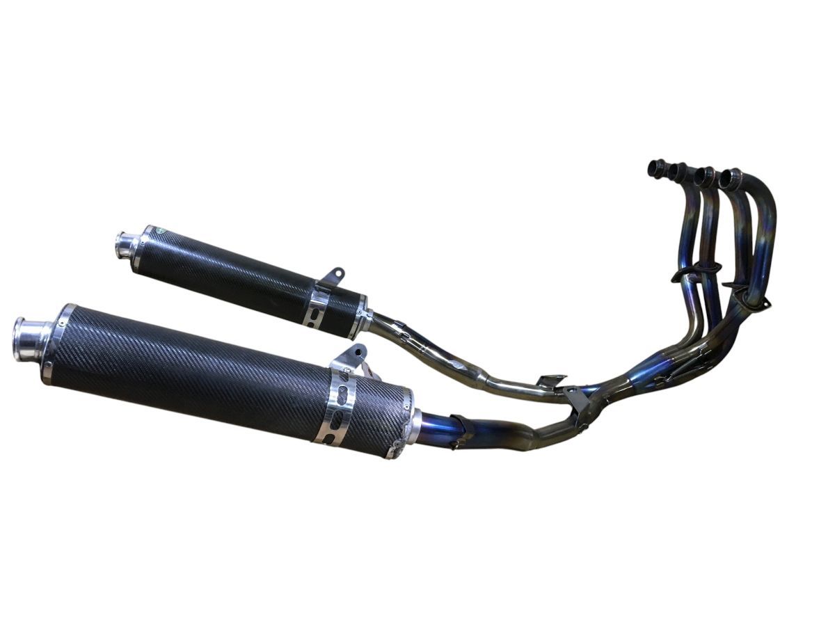 ZZR400 N BEET マフラー フルエキ NASSERT-R T2 チタン カーボンサイレンサー 2本出し 漏れ無し 交換 TO-Z4374