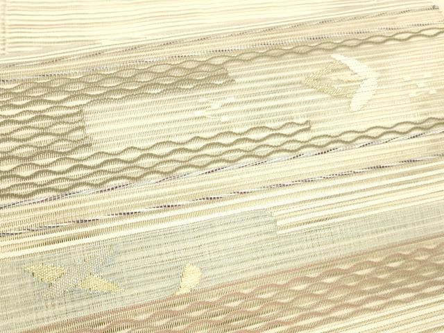 平和屋着物＊夏物 絽綴れ 八寸名古屋帯 抽象文様 金糸 正絹 逸品