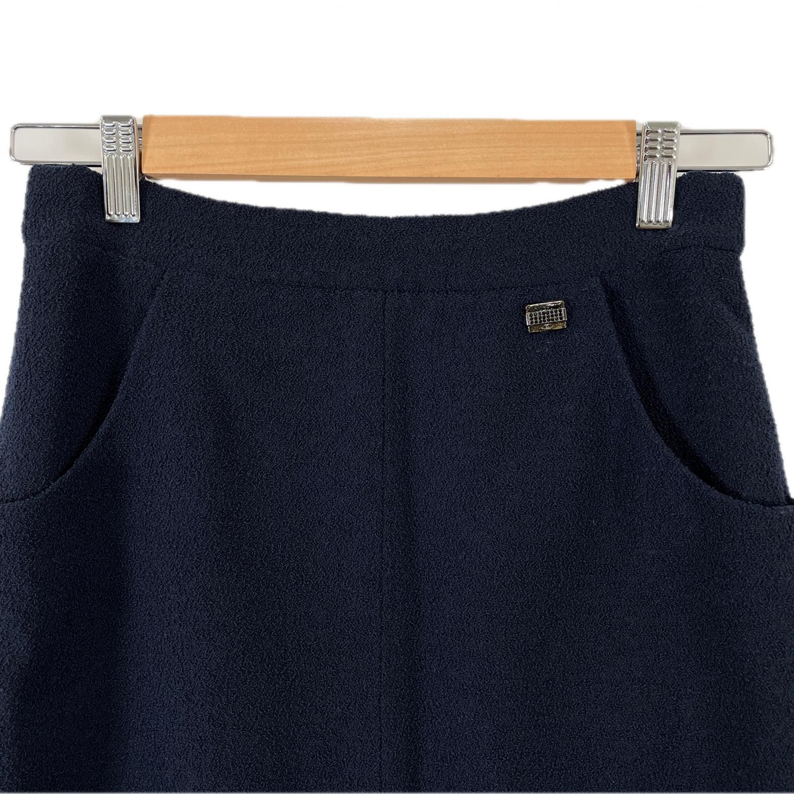 美品 CHANEL シャネル タイトスカート 無地 秋冬 AW スカート ウール