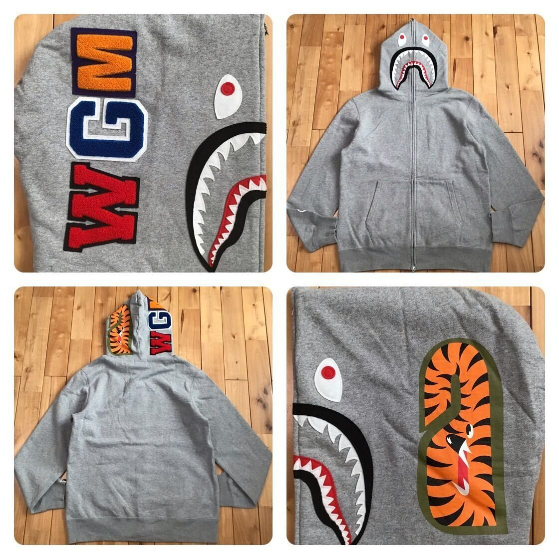 ☆XL☆ WGM シャーク パーカー グレー shark full zip hoodie a bathing ape BAPE エイプ ベイプ  アベイシングエイプ - メルカリ