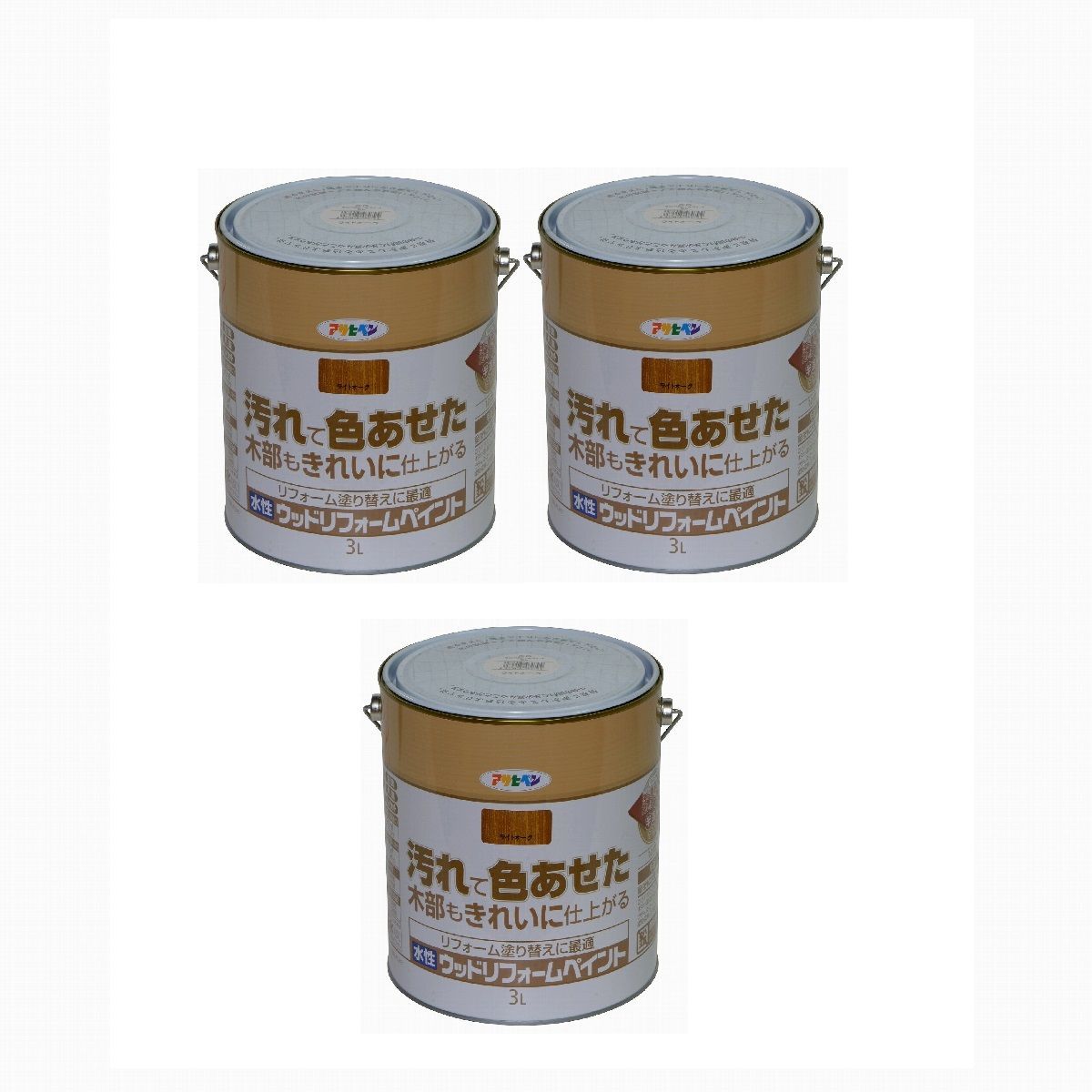 アサヒペン 水性ウッドリフォームペイント ３Ｌ ライトオーク 3缶セット【BT-47】 バックティースショップ メルカリ
