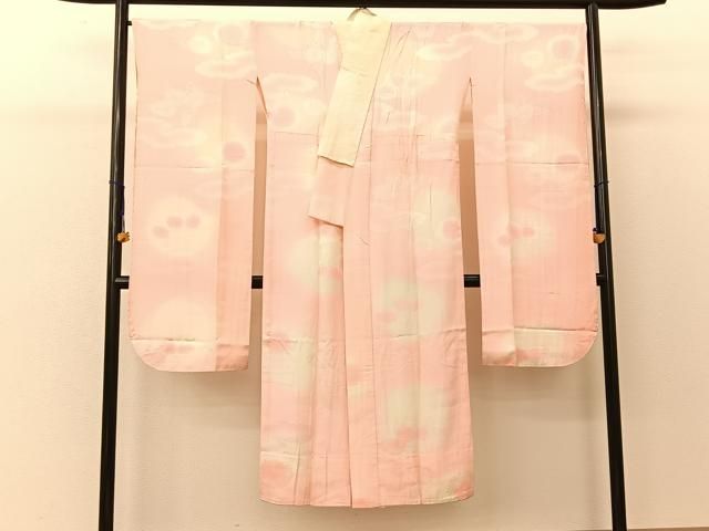 平和屋着物○長襦袢 無双仕立て 絞り 舞花文 舞桜地紋 金彩 反端