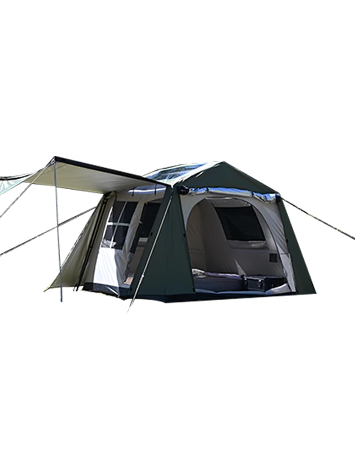 大 UPF50 耐水圧2000mm 2重層 自立式 初心者向け 設営簡単 屋敷型テント 前室側室あり キャンピング パークテント キャンプ ロッジ型 アウトドア 4人-6人用 ファミリー テント 公園 ワンタッチ 収納袋付き DRASOUL