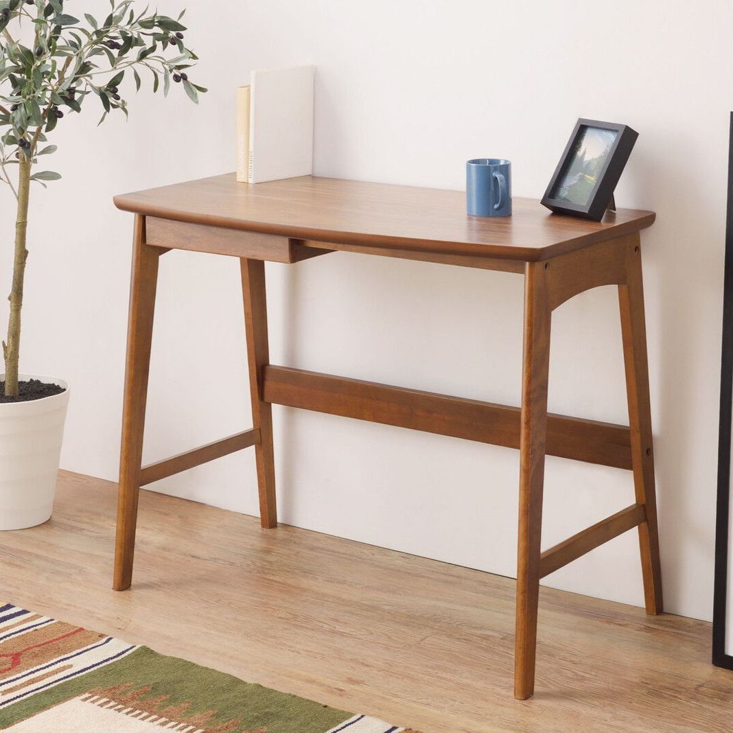♪北欧デザイン 天然木 ワークデスク 幅90cm PCデスク リモートワーク テレワーク