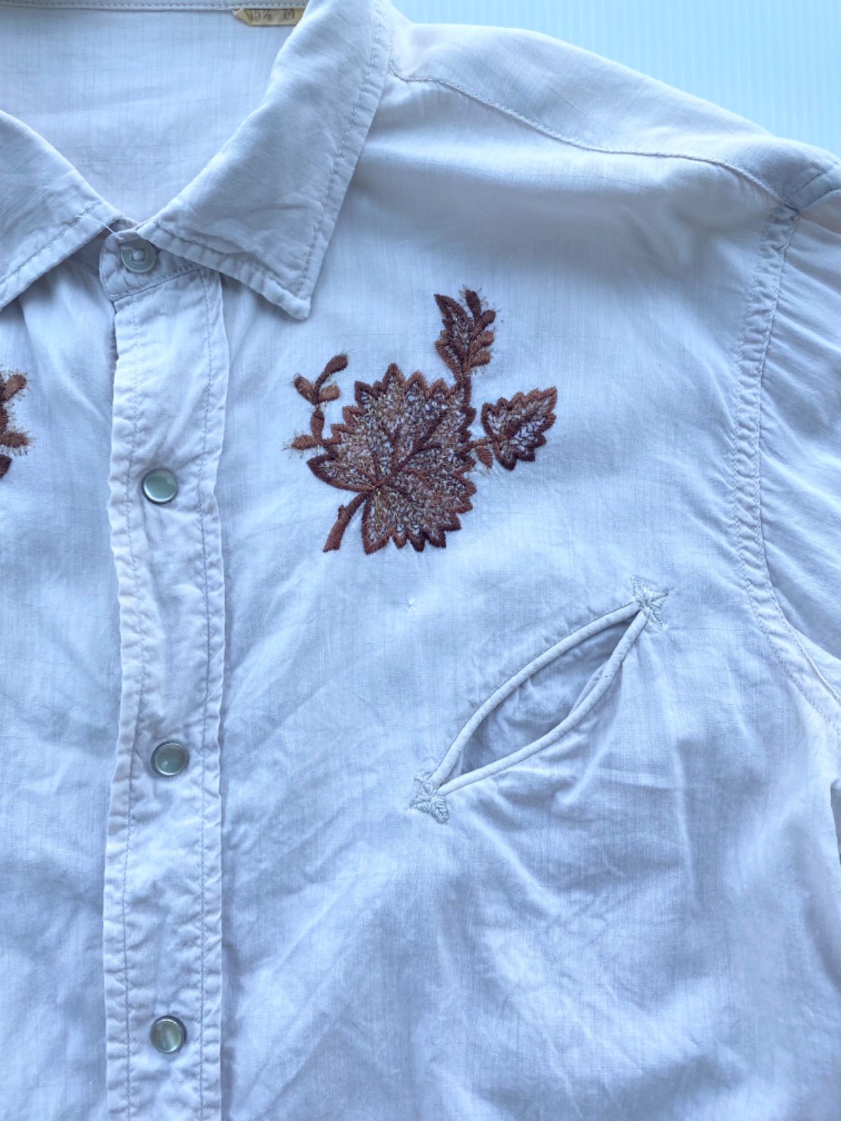 vintage】60's 刺繍ウエスタンシャツ オフホワイト USA古着 長袖 ...