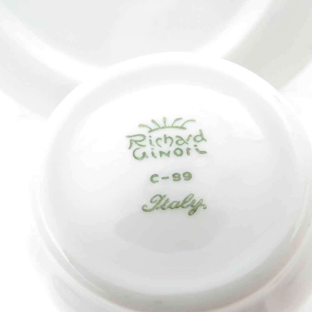 Richard Ginori◇ペアデミタスカップ&ソーサー/クリッパー/ホワイト