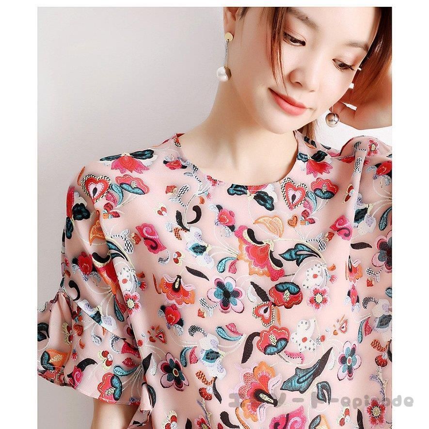 ブラウス レディース 半袖ブラウス 夏 オフィスブラウス プリーツフレア オシャレブラウス シフォントップス 韓国風 大人 上品 通勤OL ゆったりシャツ 40代 楽天市場】レディース ブラウス シャツ 半袖 トップス シフォン