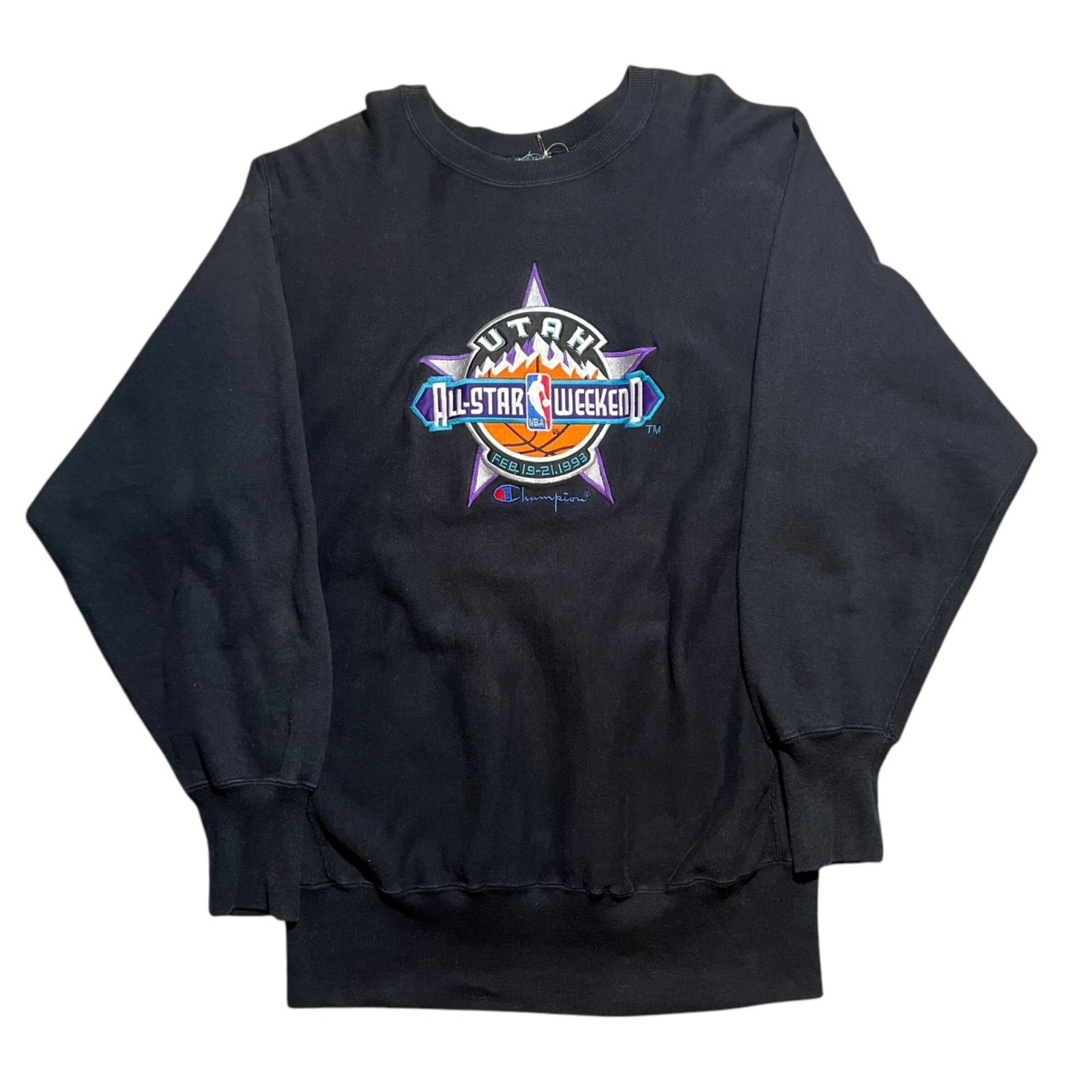 Vintage 90's Champion Reverse Weave Hoodie Sweatshirt Black