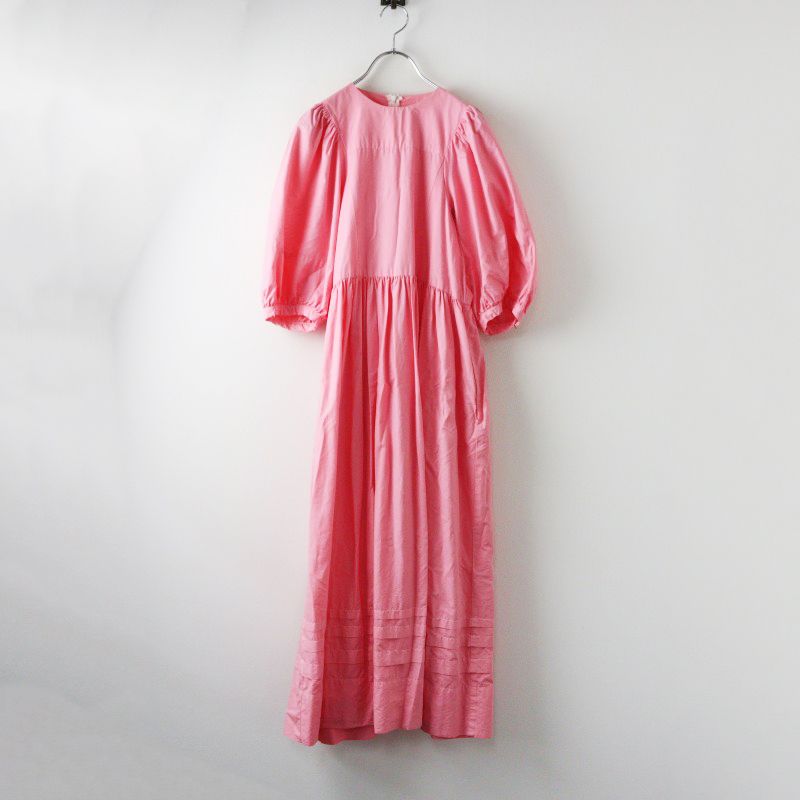 オオシマレイ OSHIMA REI 刺繍入 コットンテンセル ショートパフスリーブ ギャザー ワンピース F ROSE|ピンク 2400014430592