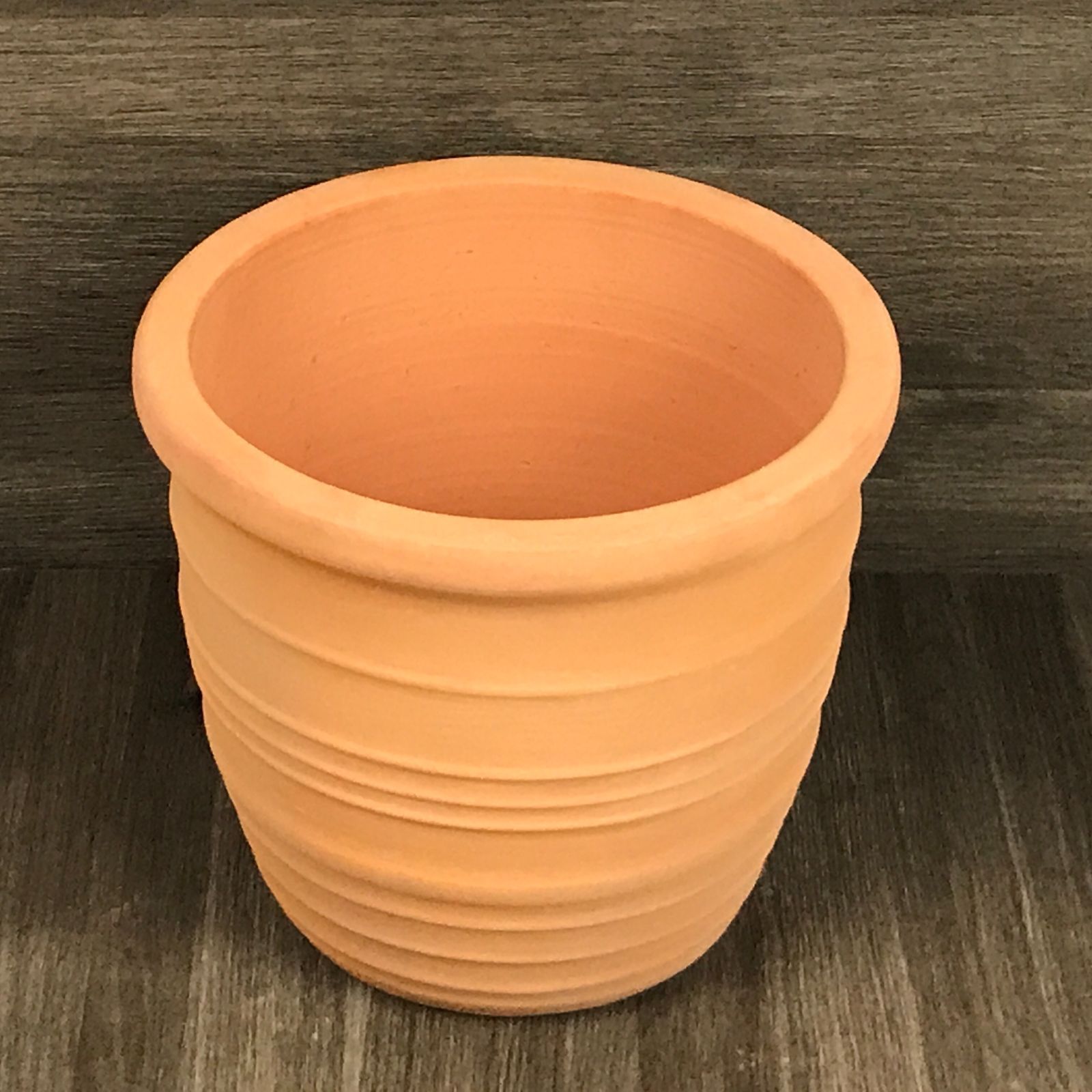新品】直径30cm 11リットル 横ライン 中 素焼き鉢 テラコッタ 鉢
