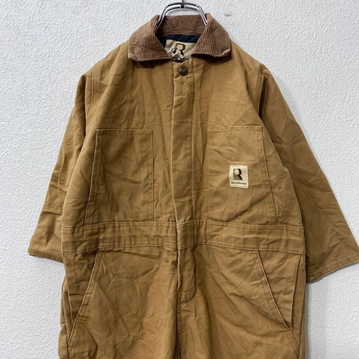 REAL WORK WEAR 中綿 ダック 長袖つなぎ キッズ W32 120～ XS