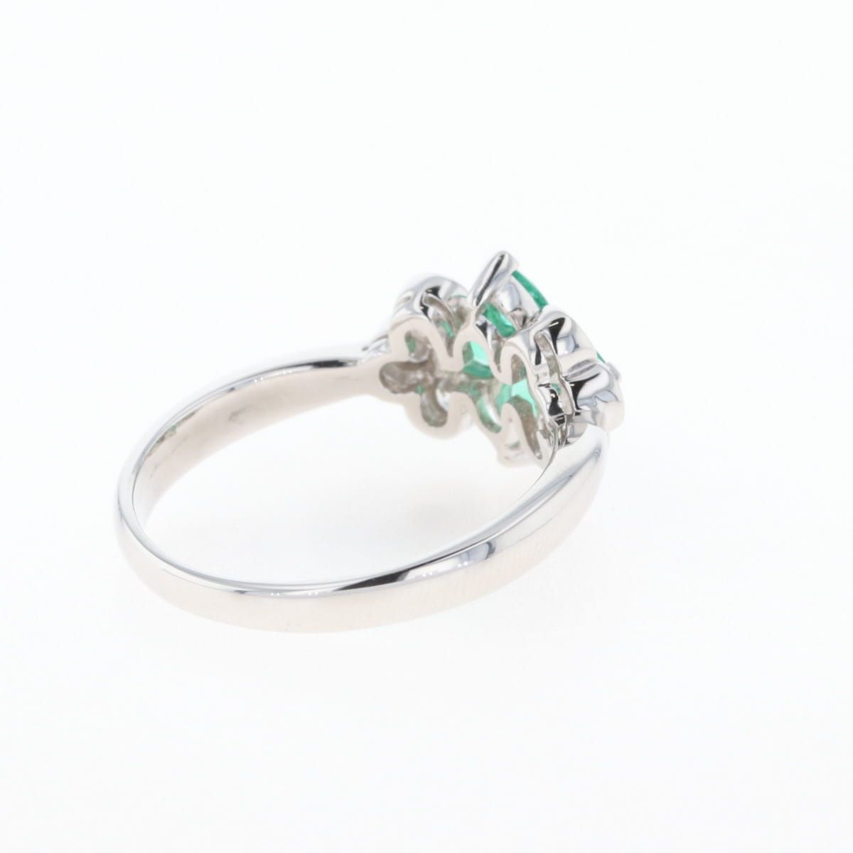 エメラルド デザインリング 15号 Pt900