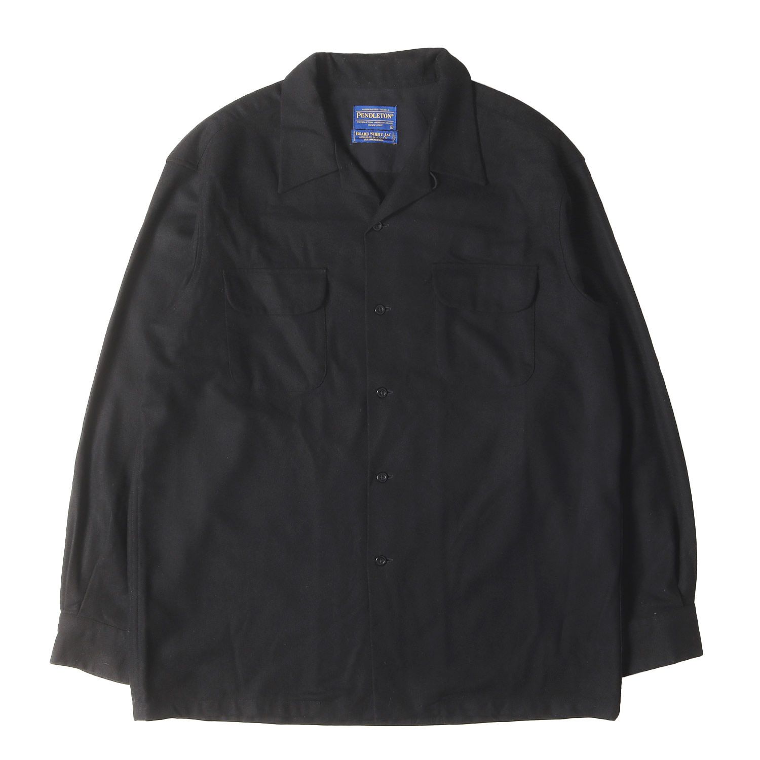 PENDLETON ペンドルトン シャツ ブラック 黒 サイズ L 近年モデル ブラック 無地 オープン ウール ボード シャツ BOARD SHIRT JAC メキシコ製 トップス カジュアルシャツ メンズ