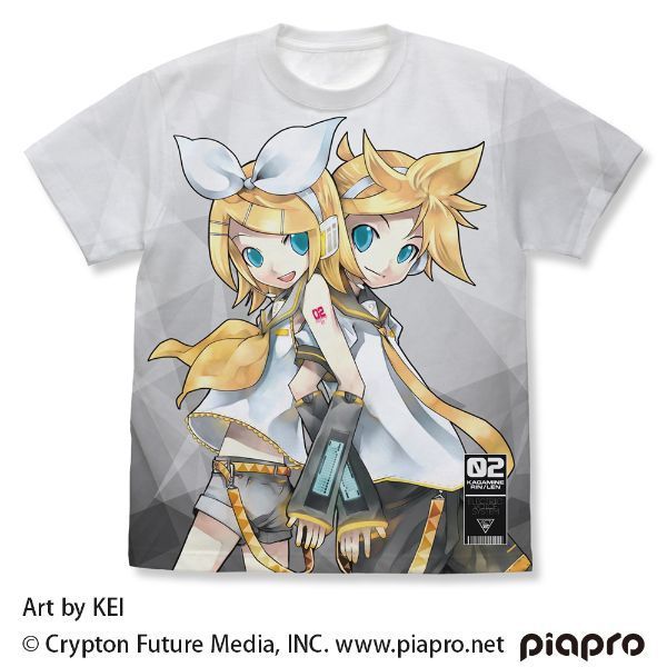 鏡音リン レン フルグラフィック Tシャツ ホワイト Mサイズ