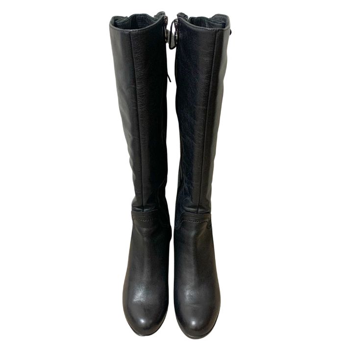 GEOX ロングブーツ レザー レースアップ ブラック サイズ36(約22.5