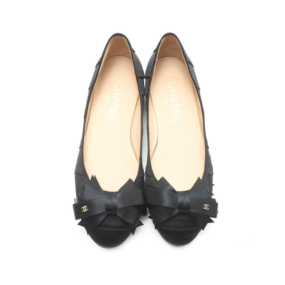 Chanel パンプス　37 1/2 (24cm) CHANEL シャネル パンプス サイズ37 1/2 C ココマーク サテン