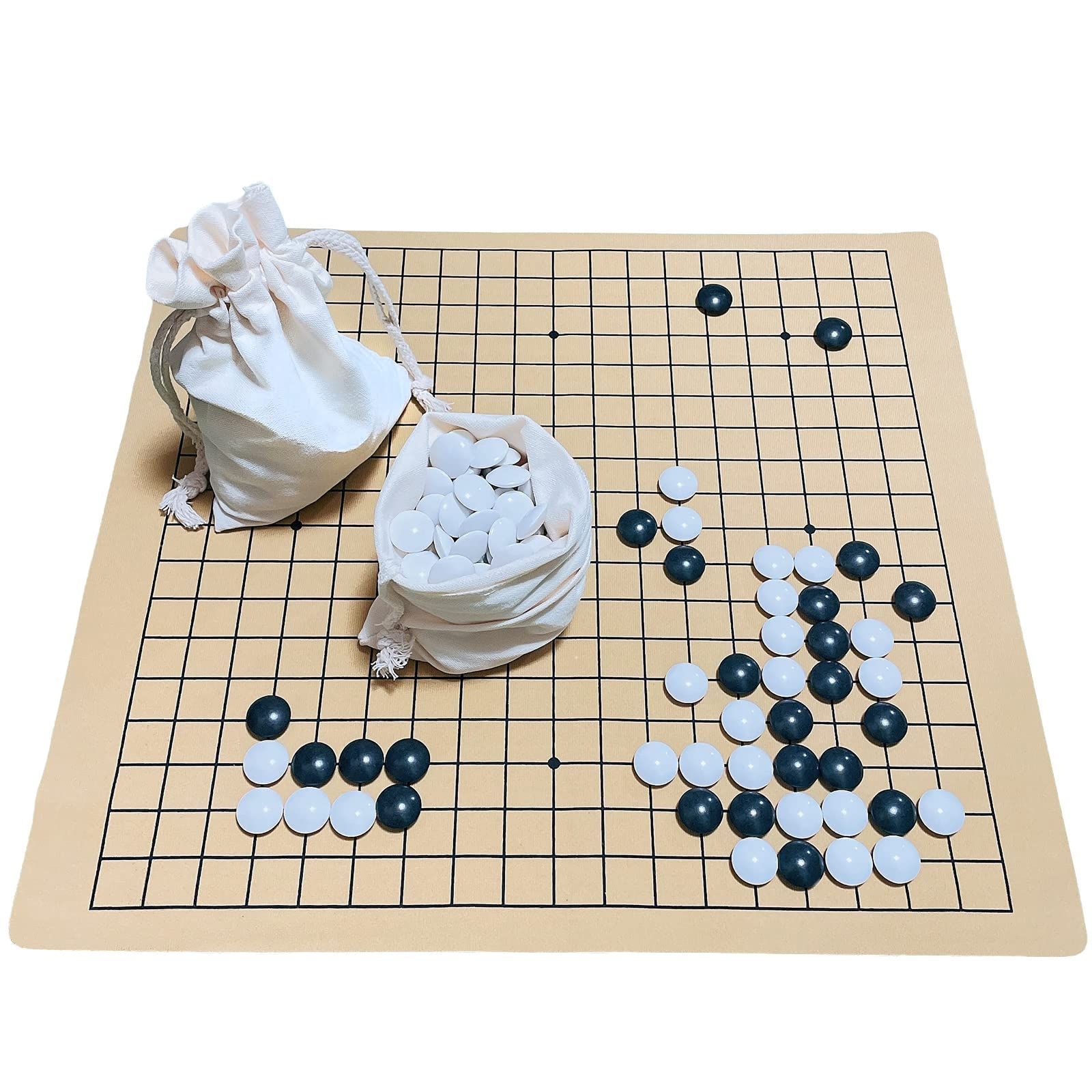 Style:碁笥なし（コットン巾着袋） 囲碁 セット （ 碁石 囲碁盤