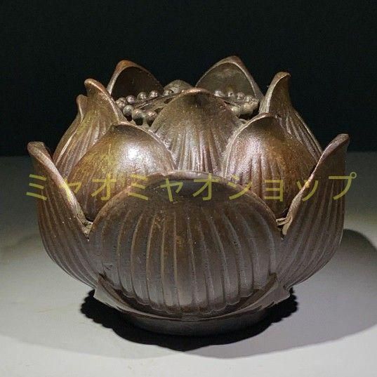 銅 細工 鶴蓮華薫製香炉 炉弔り 執務室 応接間 茶室 書斎薫香炉 工芸品 置物 銅 細工 鶴蓮華薫製香炉 炉弔り 執務室 応接間 茶室 書斎薫香炉